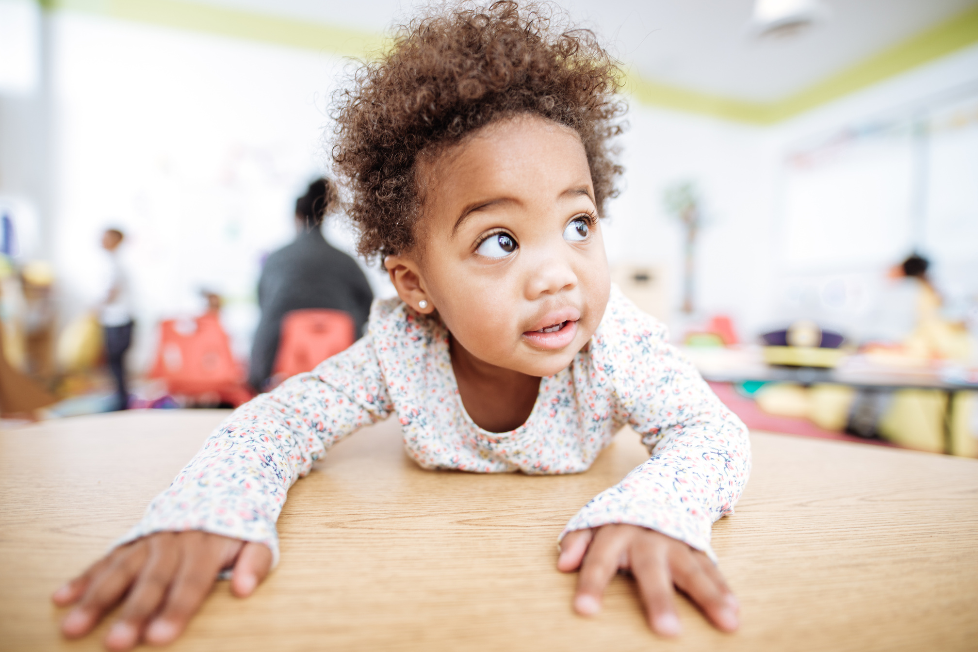 Adorable toddler in daycare